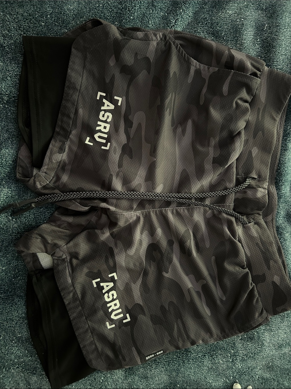 ASRV Men's Black Gray Camo Athletic Shorts